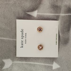 New! ❤️♠️Kate Spade Pink CZ Earrings Valentines Day!
